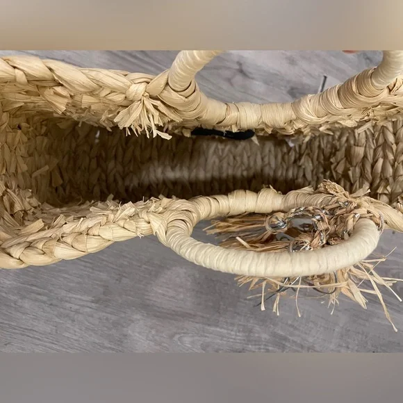 Barney's New York Natural Woven Straw Tote Bag - Picture 6 of 9